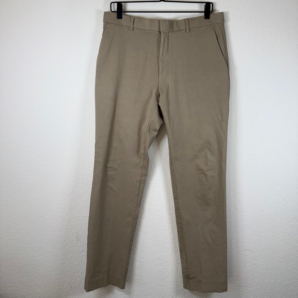 Tommy Hilfiger Chino Pants Mens 34W x 32L Khaki Tan Stretch Casual Chinos